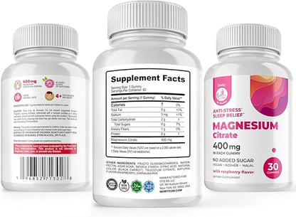 DR. MORITZ Magnesium Gummies Sugar-Free - Calm Magnesium Gummies Supplement for Children, Sugar-Free Magnesium Calm Chews for Kids & Adults (30 Count)