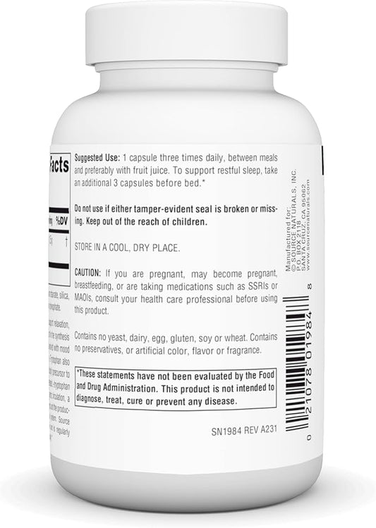 Source Naturals L-Tryptophan, for Mood, Relaxation, 500mg - 60 Capsules