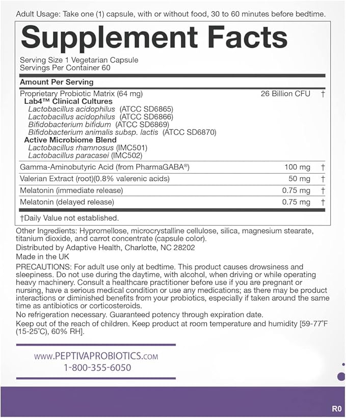 Peptiva 26 Billion CFU Probiotic and 60 Count