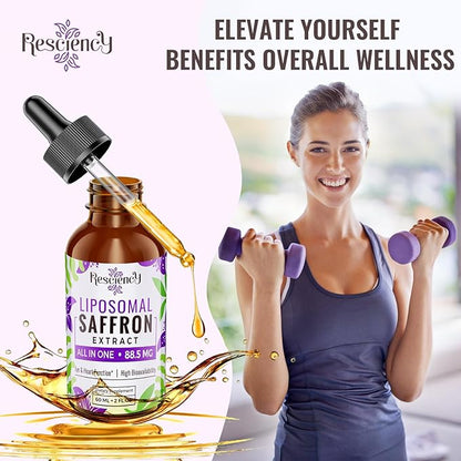 Saffron Supplements - 88.5 mg Liposomal B12 & D3, 60 60 ml, 30 Servings