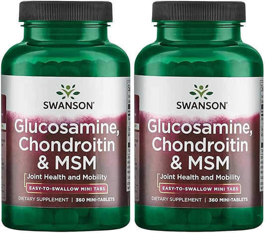 Swanson Mini-Tabs Glucosamine Chondroitin & Msm 750/600/300 Milligrams 360 Tabs 2 Pack