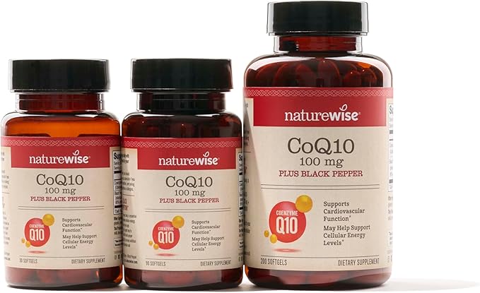 NatureWise CoQ10 100mg Softgels, High Absorption CoQ10 with 30 Softgels[1-Month Softgels[1-Month Supply]