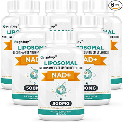 Liposomal NAD+ Supplement 500 mg, High Absorption, Boost NAD+ with TMG 250 mg, Actual NAD Plus More Efficient Than Nicotinamide Riboside, Support Cellular Energy, Healthy Aging | 360 Softgels