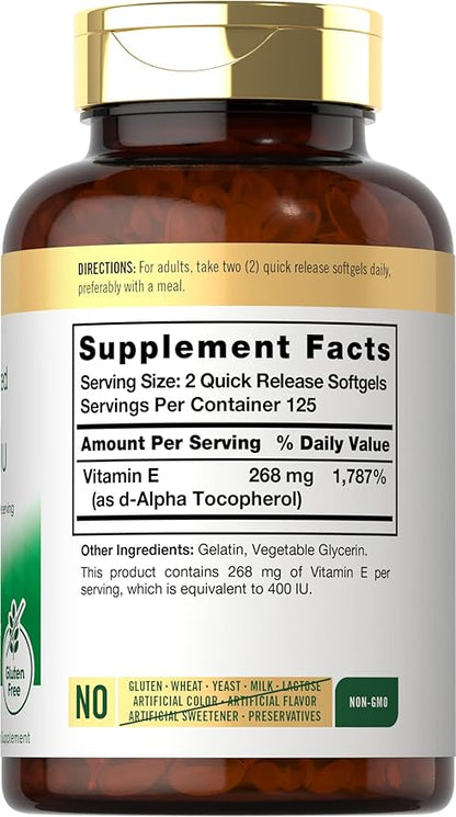 Carlyle Vitamin E 400 IU Softgels 250 Count