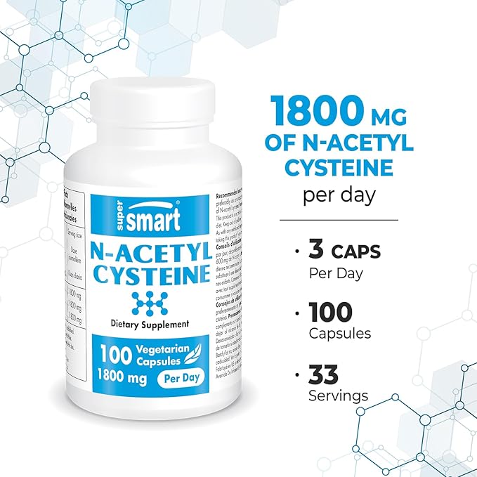 SuperSmart - N-Acetyl Cysteine 1800mg per 100 Vegetarian