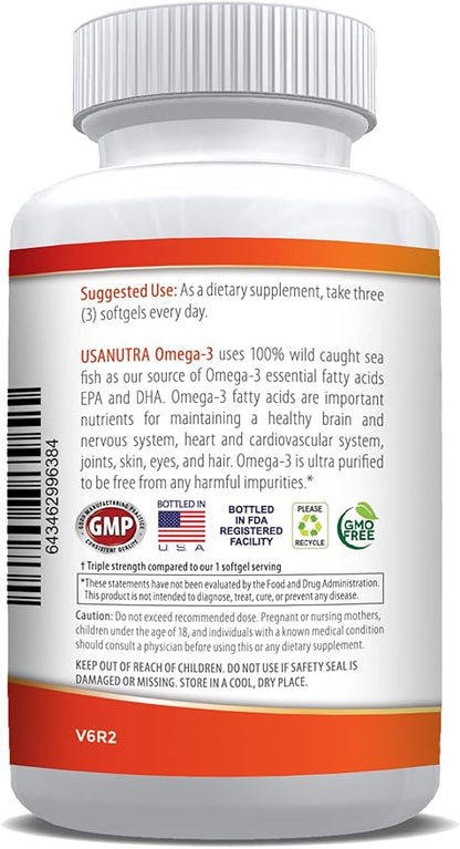 Omega 3 Fish Oil Triple Strength 3600mg Icelandic 120 Capsules.