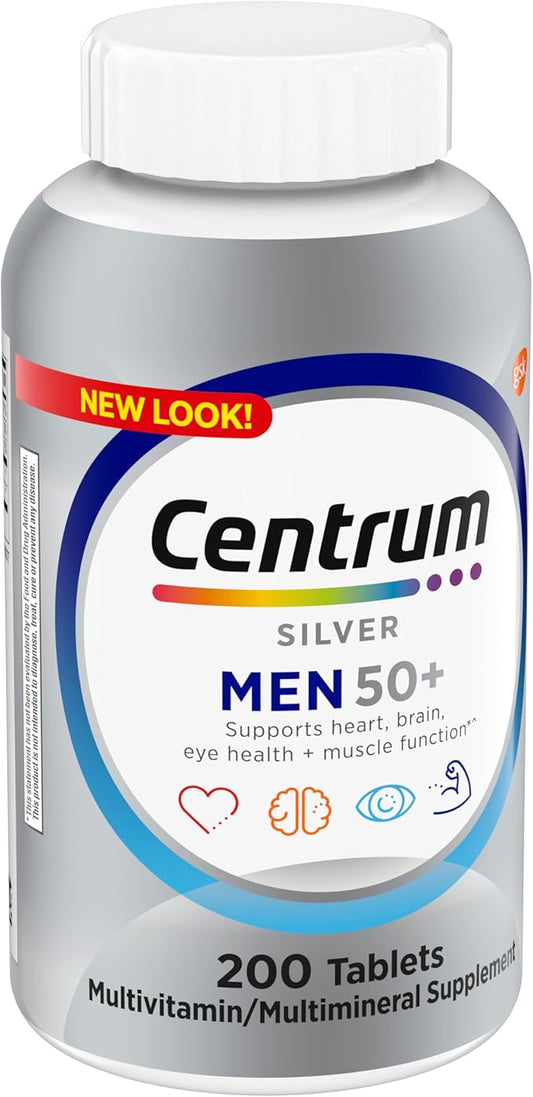 Centrum Silver Men's 50+ Multivitamin D3, B-Vitamins, 200 Tablets