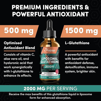 2000MG Liposomal Glutathione Liquid Drops, Enhanced 16.16 OZ