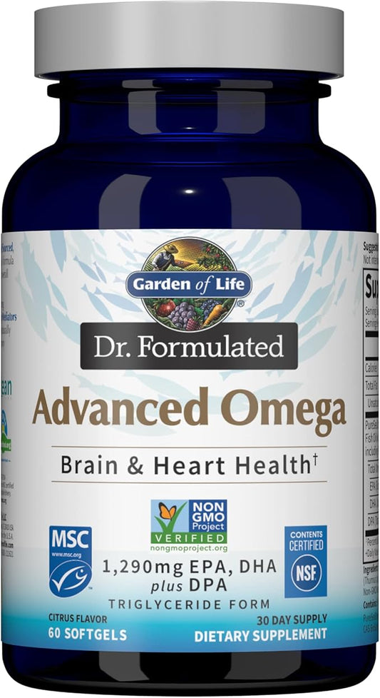 Garden of Life Dr. Formulated Advanced 1,290mg EPA, 3 Supplement 60 Softgels