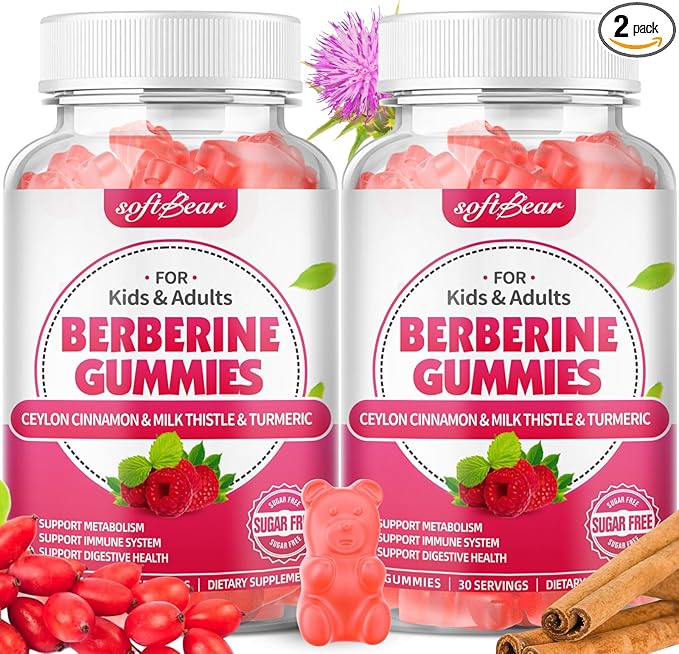 softber Berberine Gummies, Organic Berberine 1500mg 120 Count