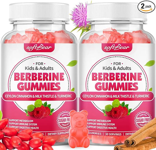 softber Berberine Gummies, Organic Berberine 1500mg 120 Count