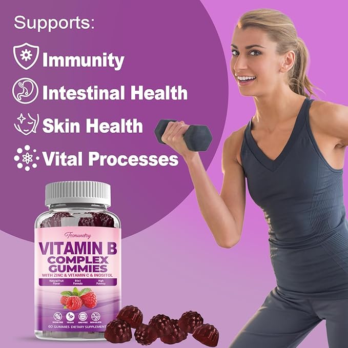 Sugar-Free Vitamin B Complex Gummies for Women B12, Methyl (60 Count)