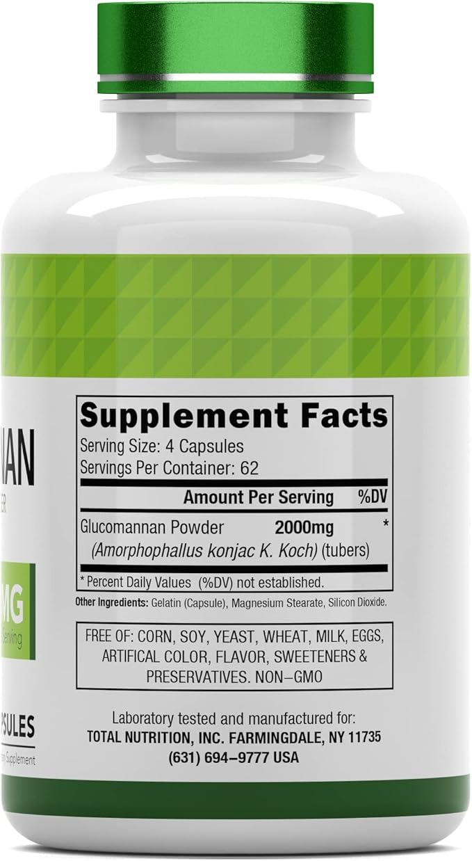 Glucomannan Capsules 2000 MG 250 Count