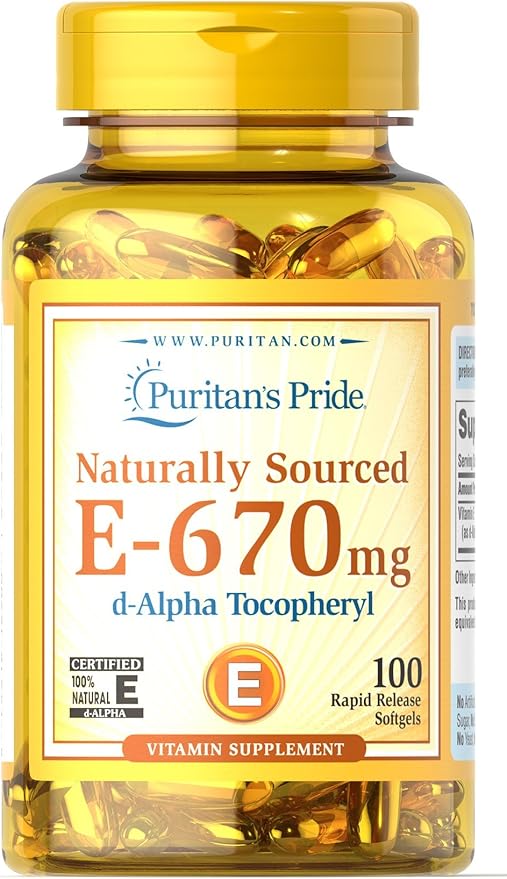 Puritan's Pride Vitamin E-670 mg 100% Natural-100 Softgels(Package