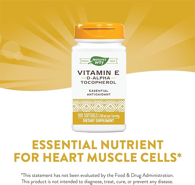 Nature’s Way Vitamin E D-Alpha Tocopherol 268 mg 100 Softgels