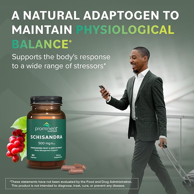 Schisandra Supplement - Stress Management Support 500 mg, 60 Count
