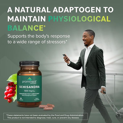 Schisandra Supplement - Stress Management Support 500 mg, 60 Count