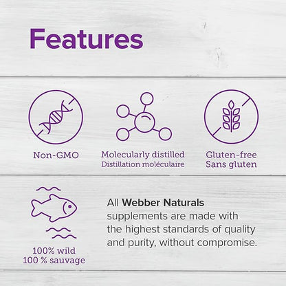Webber Naturals Fish Oil 1,000 mg 300 mg Omega-3 Per 210 Softgels,