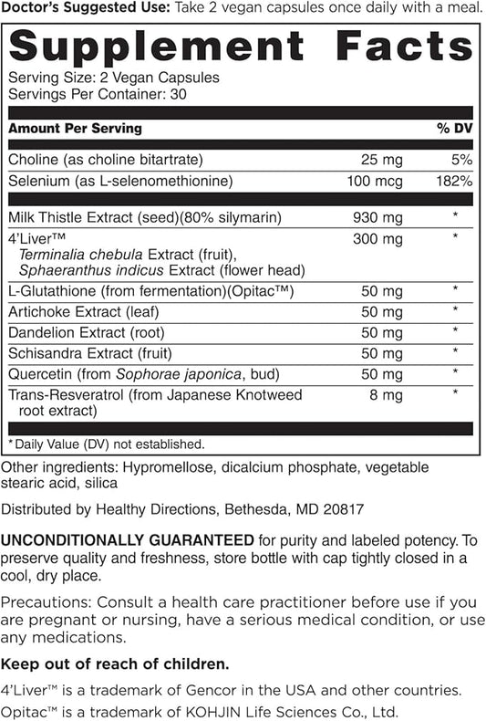DOCTORS' PREFERRED Liver+ Revive & Restore 10-in-1 Formula 4’Liver and 60 Capsules