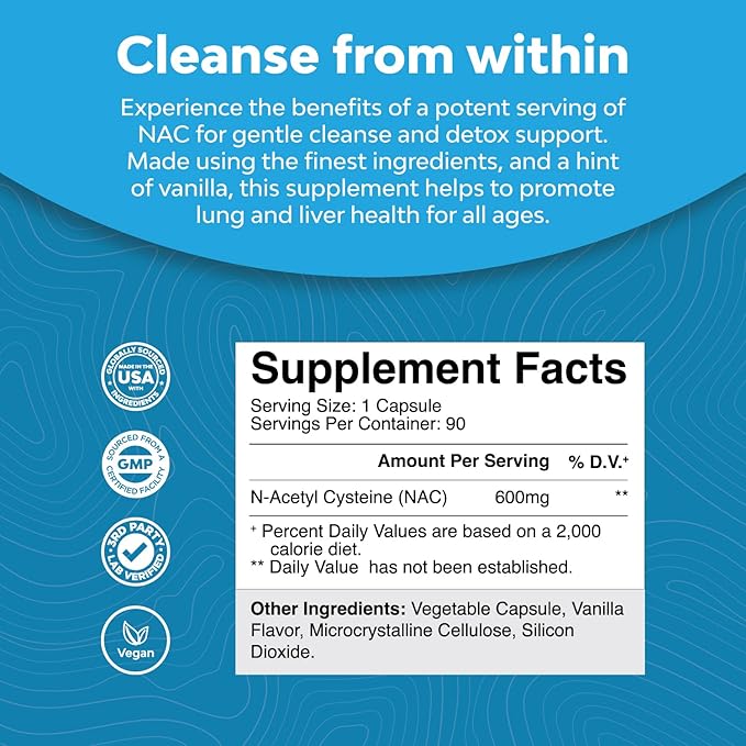Natures Craft NAC Supplement N-Acetyl Cysteine 600mg- High 600 mg