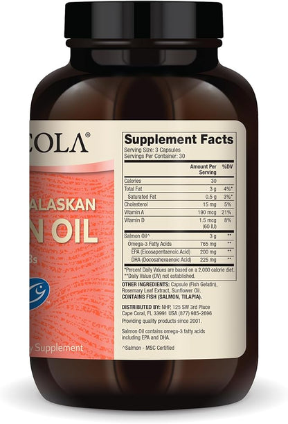 Dr. Mercola Wild Caught Alaskan Salmon 30 Servings (90 Capsules), Omega-3s, Dietary