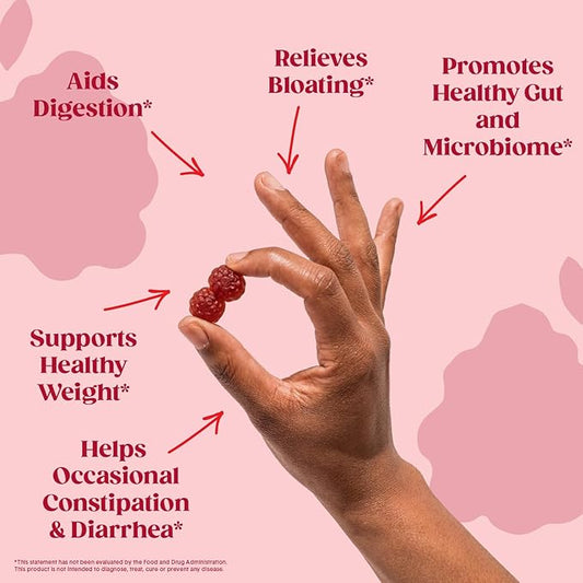 Bellway Super Fiber Gummies for Adults (3 Pack) - Sugar Free Organic Fiber Supplement Gummies with 4g of Fiber per Serving - Prebiotic Chicory Root Fiber for Gut Health, Raspberry Lemon, 180 Count