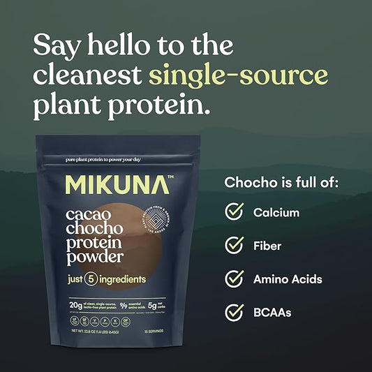 Mikuna Vegan Protein Powder (Cacao, 15 Servings)