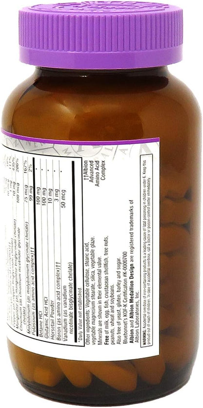 Bluebonnet Nutrition High Potency Chelated Multiminerals, Albion Chelated Minerals, Soy-Free, Gluten-Free, Non-GMO, Kosher Certified, Dairy-Free, 120 Caplets, 40 Servings