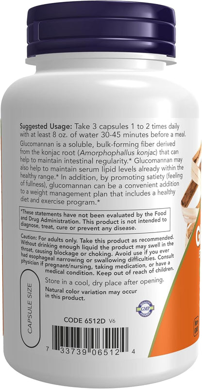 NOW Supplements, Glucomannan (Amorphophallus konjac) 575 180 Veg