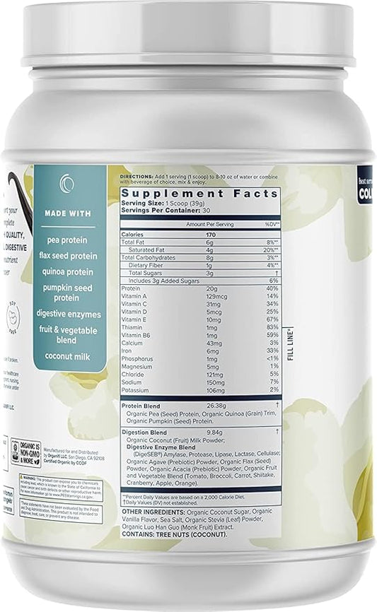 Organifi Complete Protein Vanilla Flavor 30 Day