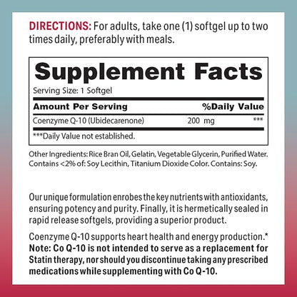 Vitamin World Co Q-10 200 mg 60 softgels, 10, Rapid-Release,