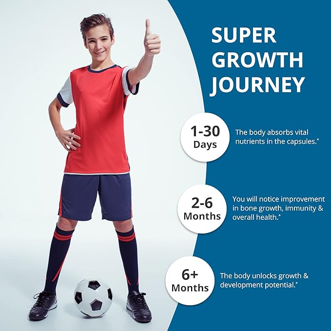 Grow Power - Height Pills K2, Vitamin D3 - 10+ Height 60 Growth
