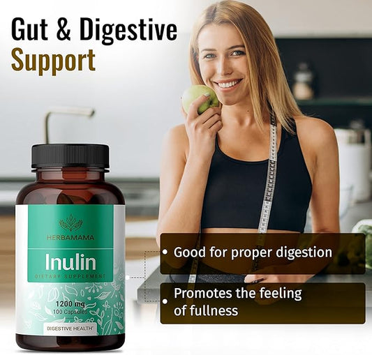 HERBAMAMA Inulin Powder Capsules 1200 mg, 100 Caps