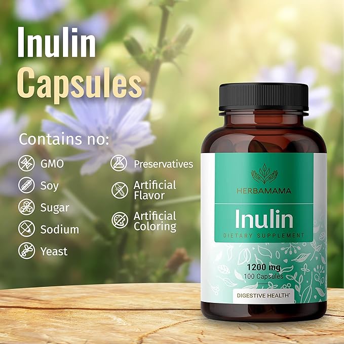 HERBAMAMA Inulin Powder Capsules 1200 mg, 100 Caps