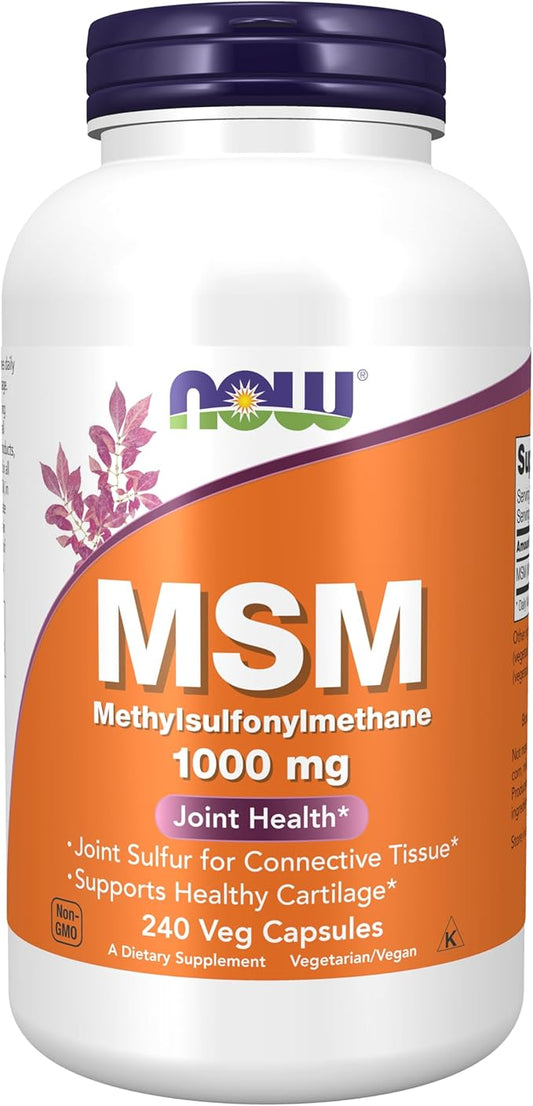 NOW Supplements, MSM (Methylsulfonylmethane) 1,000 mg, 240 veg