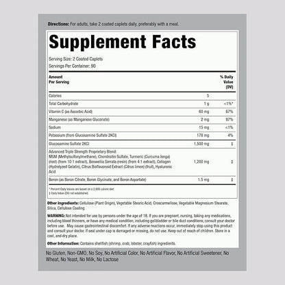 Piping Rock Glucosamine Chondroitin with Turmeric 180 Caplets