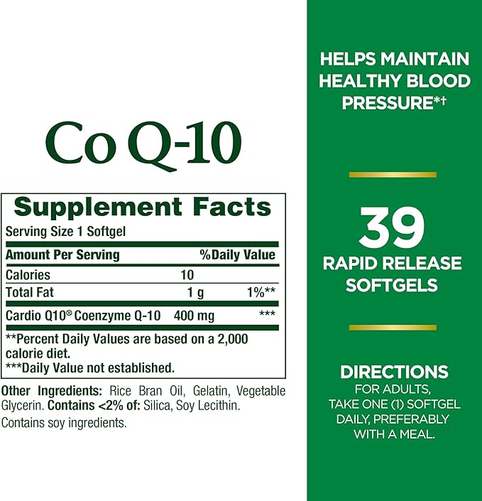 Nature's Bounty CoQ10 400mg, 39 39 Softgels