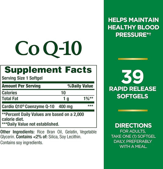 Nature's Bounty CoQ10 400mg, 39 39 Softgels
