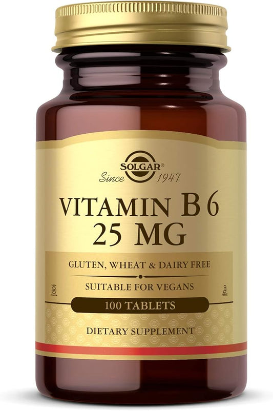Solgar Vitamin B6 25 mg, 100 Tablets 100 Servings