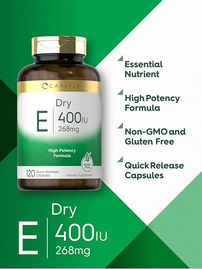 Carlyle Dry Vitamin E 400 IU (268mg) | 120 Capsules