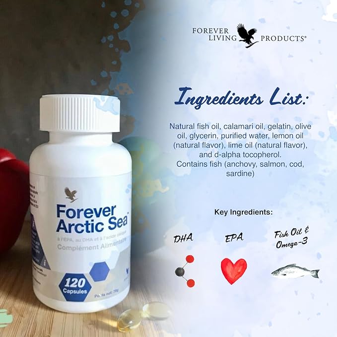 Forever Living - Forever Arctic Sea Omega-3 Supplement Omega-3 Blend 120 Softgels
