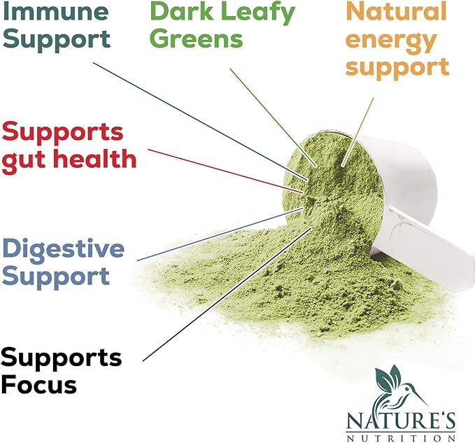 Super Greens Superfood Powder Drink Mix - Green Whole Food Blend for Energy & Gut Health with Spirulina, Chlorella, Mushrooms, Vegetables, Digestive Enzymes Antioxidant & Probiotics - 30 Servings