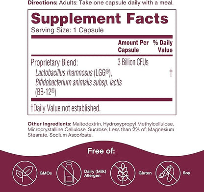 Phillips' Colon Health Daily Probiotic Capsules, 4-in-1 Symptom Defense to Help Defend Against Occasional Gas, Bloating, Constipation, and Diarrhea, Daily Supplement, 90 Count
