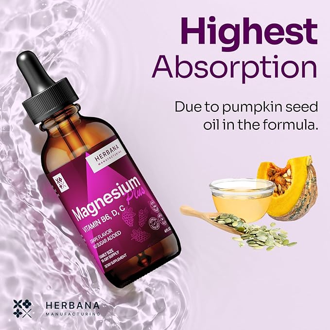 Magnesium Plus Grape Flavor 4 fl B6, D, 100% Absorption 90-Day Supply