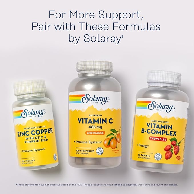 SOLARAY Chewable Vitamin C with Rose 60-Day Guarantee, 100 Serv, 100 Chewables