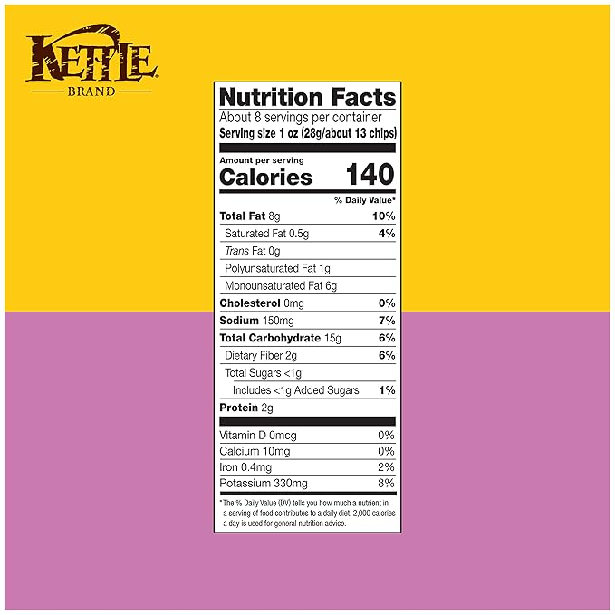 Kettle Brand Potato Chips, Parmesan Garlic Kettle Chips, 7.5 Oz (Pack of 12)