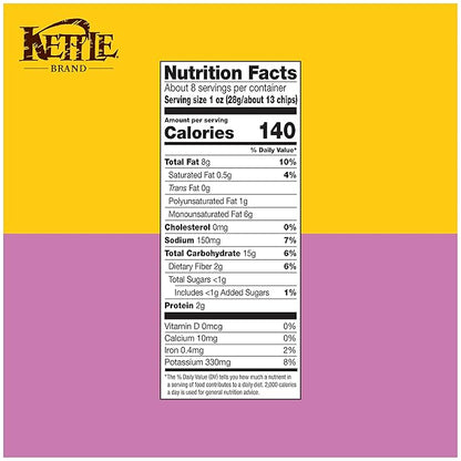 Kettle Brand Potato Chips, Parmesan Garlic Kettle Chips, 7.5 Oz (Pack of 12)