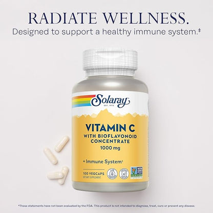 Solaray Vitamin C with Bioflavonoid Concentrate 1000mg - 100 Servings, 100 VegCaps