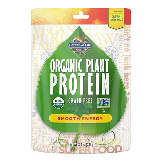 Garden of Life Organic Plant Protein 10 Servings B12, Probiotics 15g Protein