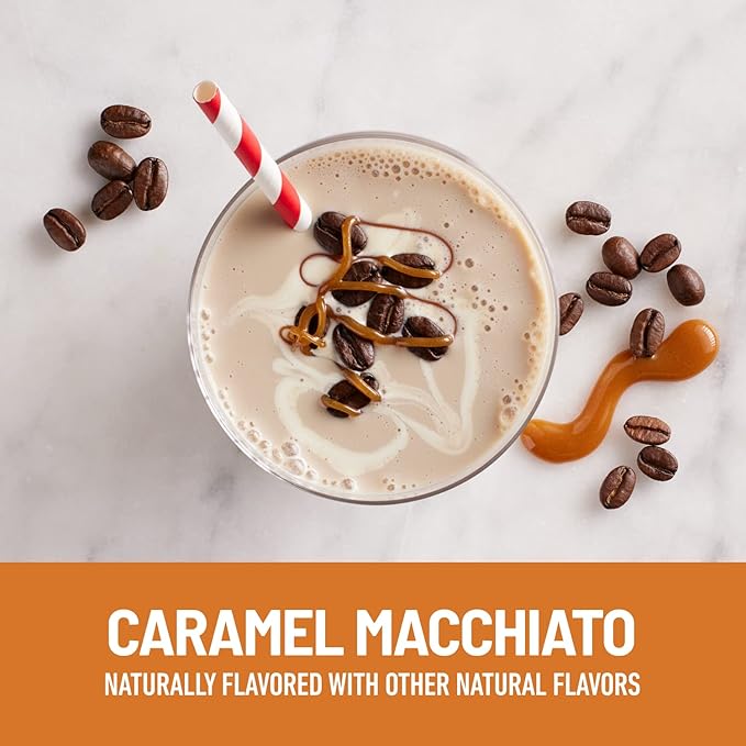 SlimFast Protein Shake with Caffeine, Caramel 20g Protein, 24 Vitamins 12)